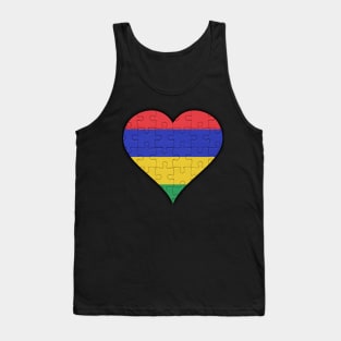 Mauritian Jigsaw Puzzle Heart Design - Gift for Mauritian With Mauritius Roots Tank Top